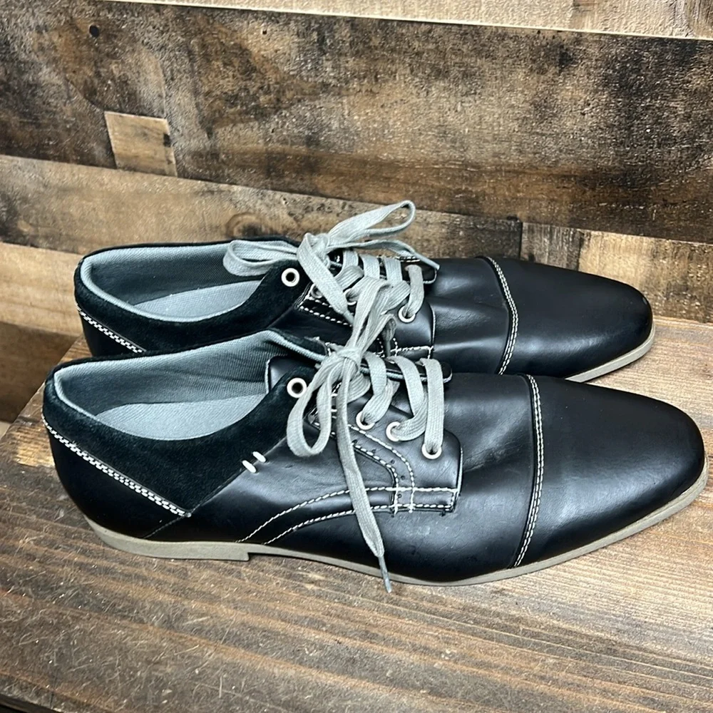 Steve Madden Black‎ Leather Dress Shoes Men's Size 9